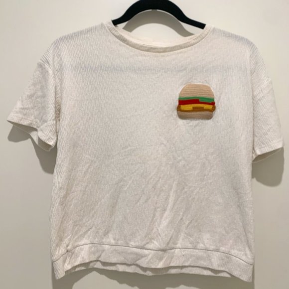 Zara embroidered hamburger T-shirt - Picture 1 of 4